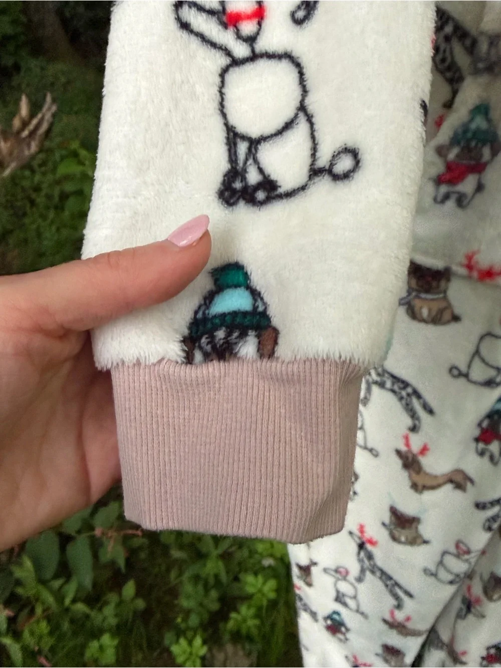 Holiday Time Christmas Dog & Reindeer Fleece Unisex Adult Onesie L